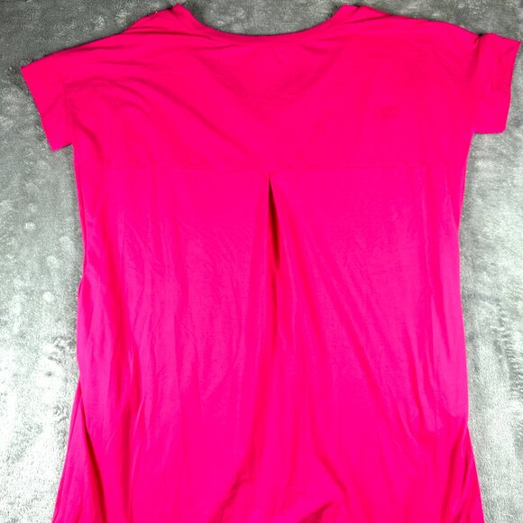 LTX Sportswear S Fuchsia V-Neck Short Sleeve Stretch Casual Dress - Picture 6 of 13